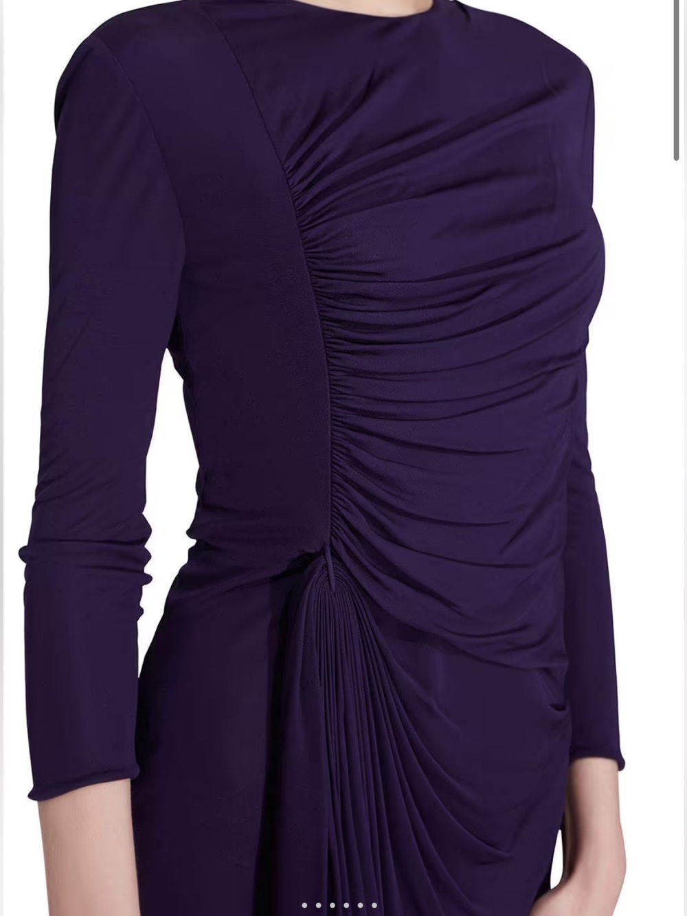 3.1 Phillip Lim purple jersey ruched front draped long sleeve mini dress sz s - Picture 2 of 8
